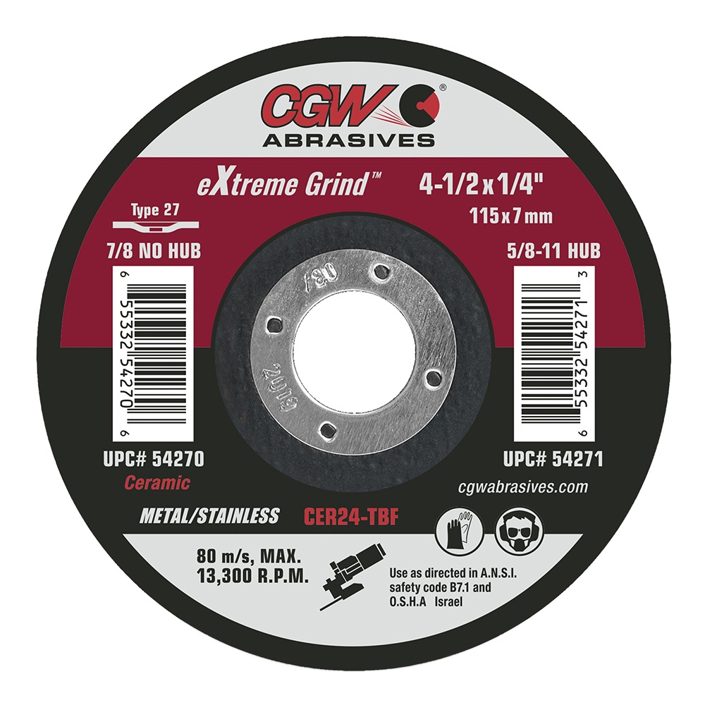 Picture of CGW "Camel" Abrasive 5X1/4X7/8 T27 Cer24-T-Bf Wheel Grinding